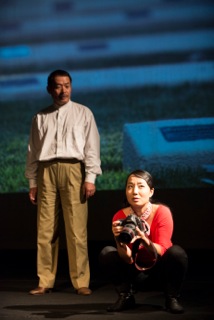 Kunihiko Hashimoto and Arisa Yura during creative development of Murakami. Photo by Miho Watanabe